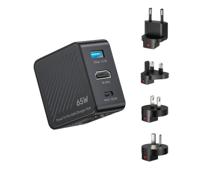 Akcesoria Unitek Hub podróżny GaN 3w1 HDMI/USB-A/USB-C 4k 60Hz PD 65W